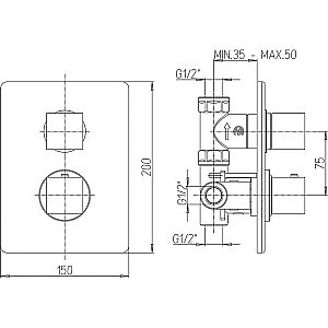 Смеситель для душа PAINI Dax-R 84PZ690TH черный матовый купить в интернет-магазине сантехники Sanbest