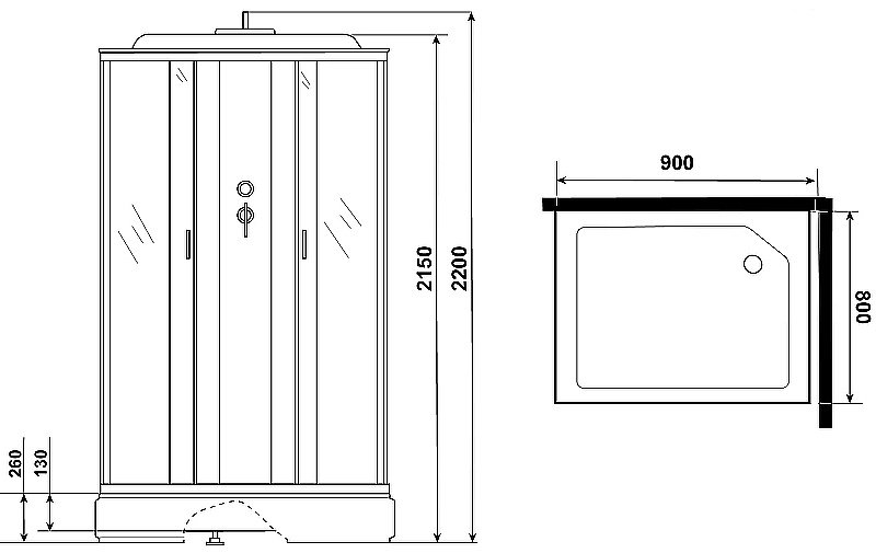Душевая кабина Niagara Classic NG-33984-14Q 90x80 купить в интернет-магазине Sanbest