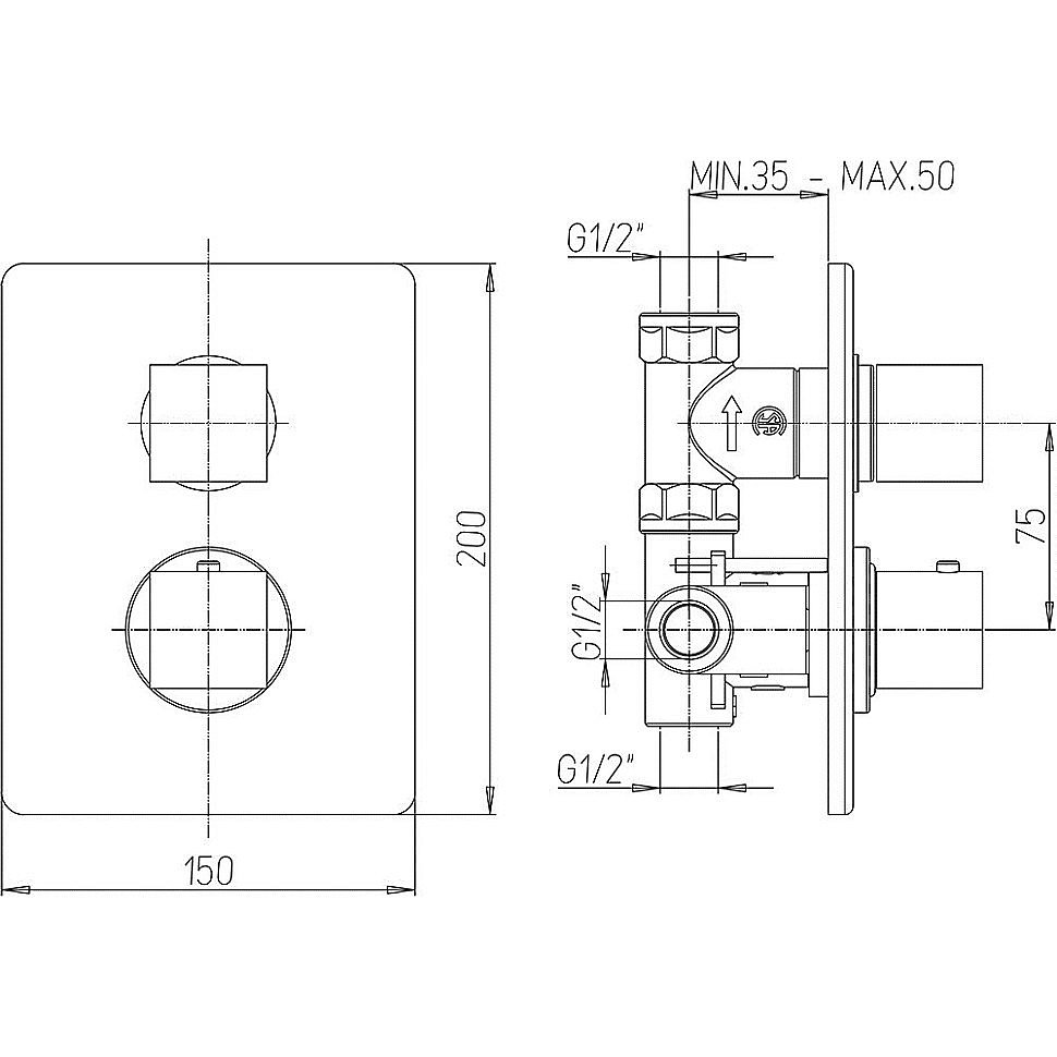 Смеситель для душа PAINI Dax-R 84PZ690TH черный матовый купить в интернет-магазине сантехники Sanbest