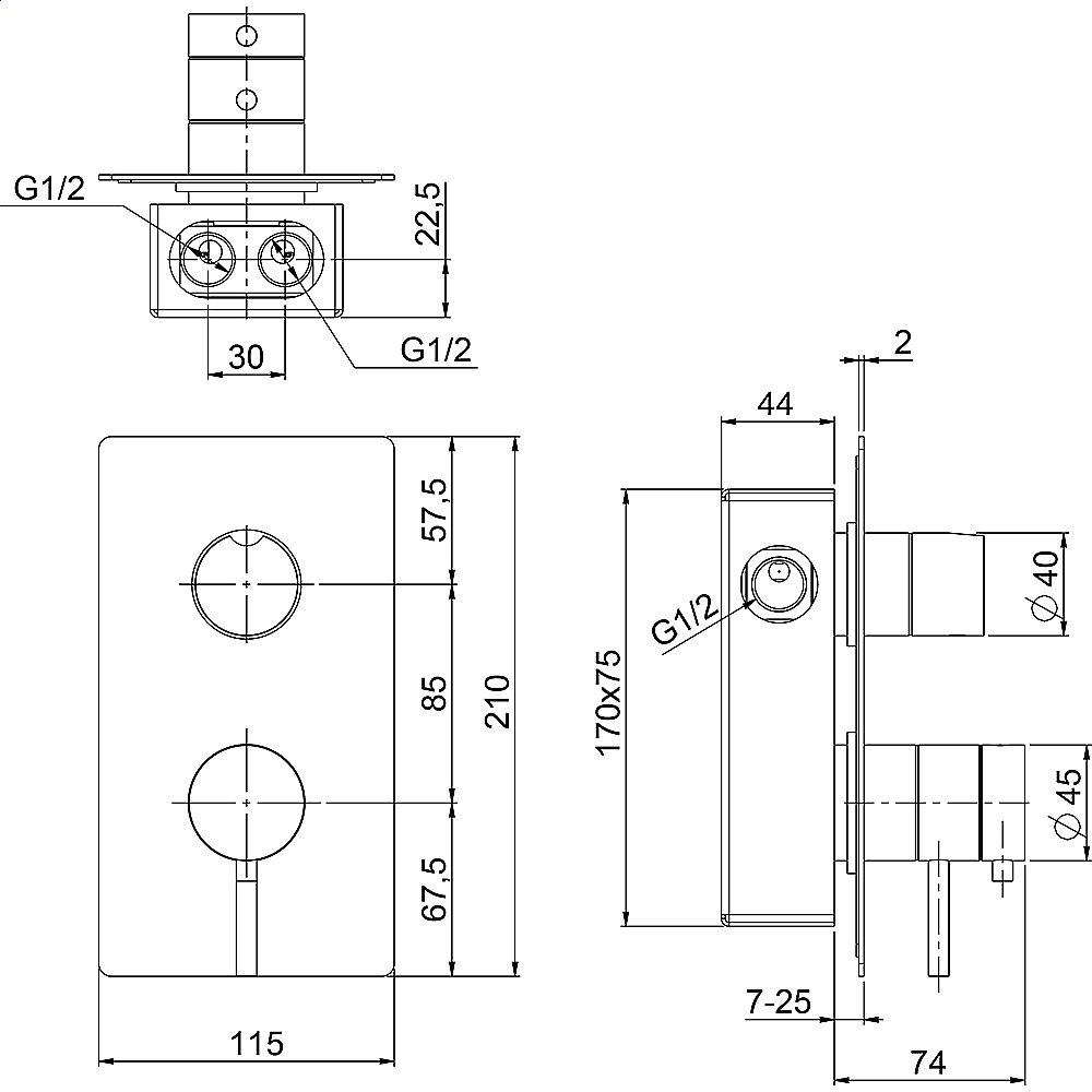 Смеситель для душа Cisal Xion XI008104D1 купить в интернет-магазине сантехники Sanbest