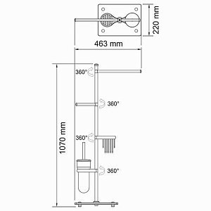 Стойка для аксессуаров WasserKRAFT К-1248 купить в интернет-магазине сантехники Sanbest