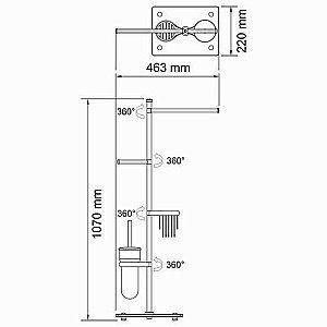 Стойка для аксессуаров WasserKRAFT К-1248 купить в интернет-магазине сантехники Sanbest
