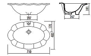 Раковина Creavit Daisy 71 TP175.00000 белая купить в интернет-магазине Sanbest