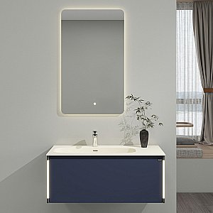 Тумба с раковиной Black&White Universe U945.1000 матовый темно-синий для ванной в интернет-магазине Sanbest