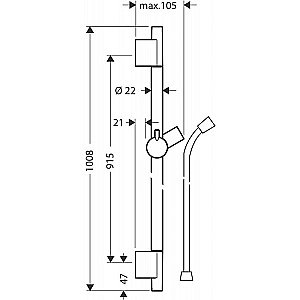 Душевая штанга Hansgrohe Unica S Puro 28631990 полированное золото купить в интернет-магазине сантехники Sanbest