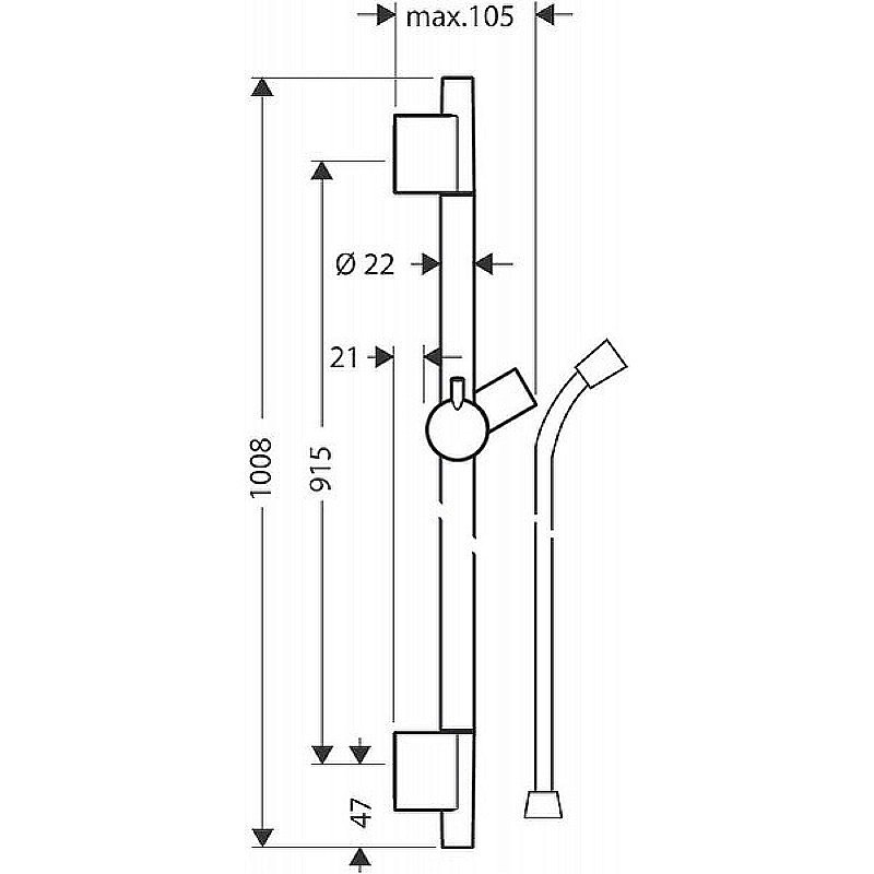 Душевая штанга Hansgrohe Unica S Puro 28631990 полированное золото купить в интернет-магазине сантехники Sanbest