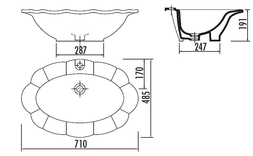 Раковина Creavit Daisy 71 TP175.00000 белая купить в интернет-магазине Sanbest