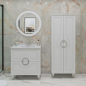 Тумба с раковиной Caprigo Valletta 80 два ящика, бланж для ванной в интернет-магазине Sanbest