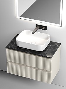 Тумба с раковиной Sancos SNOB T 80 со столешницей, бежевая матовая для ванной в интернет-магазине Sanbest