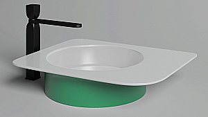 Раковина накладная Salini NINFEA 02 110521MRH 54 из искусственного камня S-Stone, белая матовая, цвет по RAL снаружи купить в интернет-магазине Sanbest