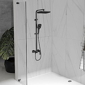 Душевая система Vincea Cube VSFS-4C12MB черная матовая купить в интернет-магазине сантехники Sanbest