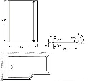 Шторка для ванны Jacob Delafon Bain Douche NEO E4930-GA купить в интернет-магазине Sanbest
