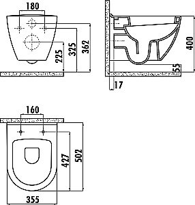 Унитаз подвесной CREAVIT Terra TP325.001T0 белый с декором купить в интернет-магазине Sanbest