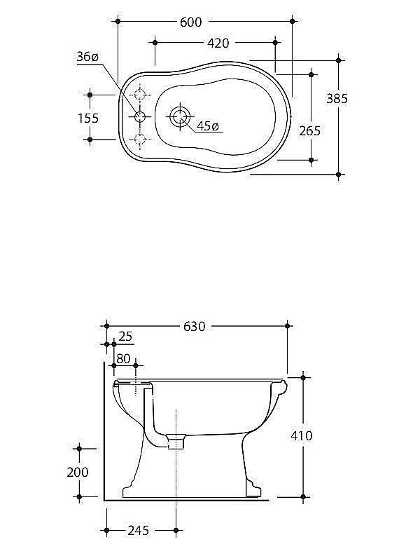 Биде напольное Kerasan Retro 102001*1 купить в интернет-магазине Sanbest
