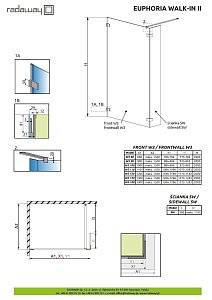 Душевое ограждение Radaway Euphoria Walk-in II 140 купить в интернет-магазине Sanbest