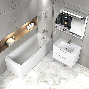 Тумба с раковиной Ravak SET CLASSIC II 80 70508065 белая глянцевая для ванной в интернет-магазине Sanbest