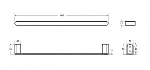 Полотенцедержатель Cezares STYLUS-TH-60-BORO брашированное золото купить в интернет-магазине сантехники Sanbest
