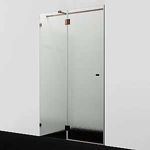 Душевая дверь WasserKRAFT Paar 88H 120 профиль розовое золото/стекло текстурное купить в интернет-магазине Sanbest