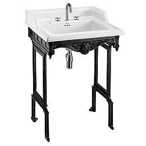 Консоль с раковиной Burlington Classic B15 3TH черная для ванной в интернет-магазине сантехники Sanbest