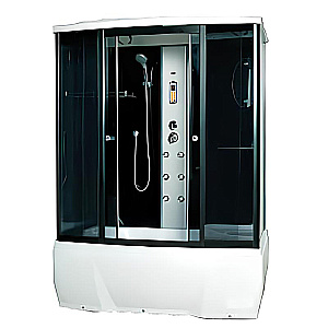 Душевой бокс Loranto Selak CS 77-3 А 150х85 тонированное стекло/профиль черный купить в интернет-магазине Sanbest