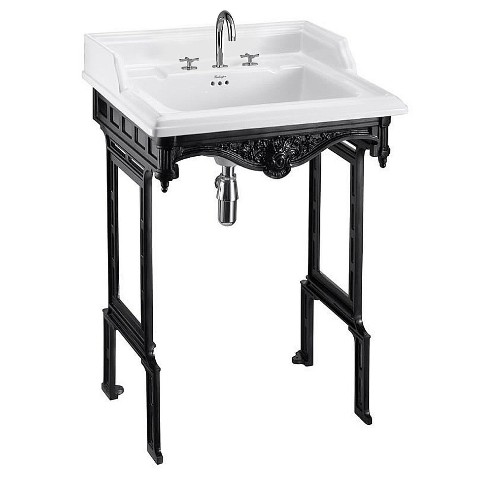 Консоль с раковиной Burlington Classic B15 3TH черная для ванной в интернет-магазине сантехники Sanbest