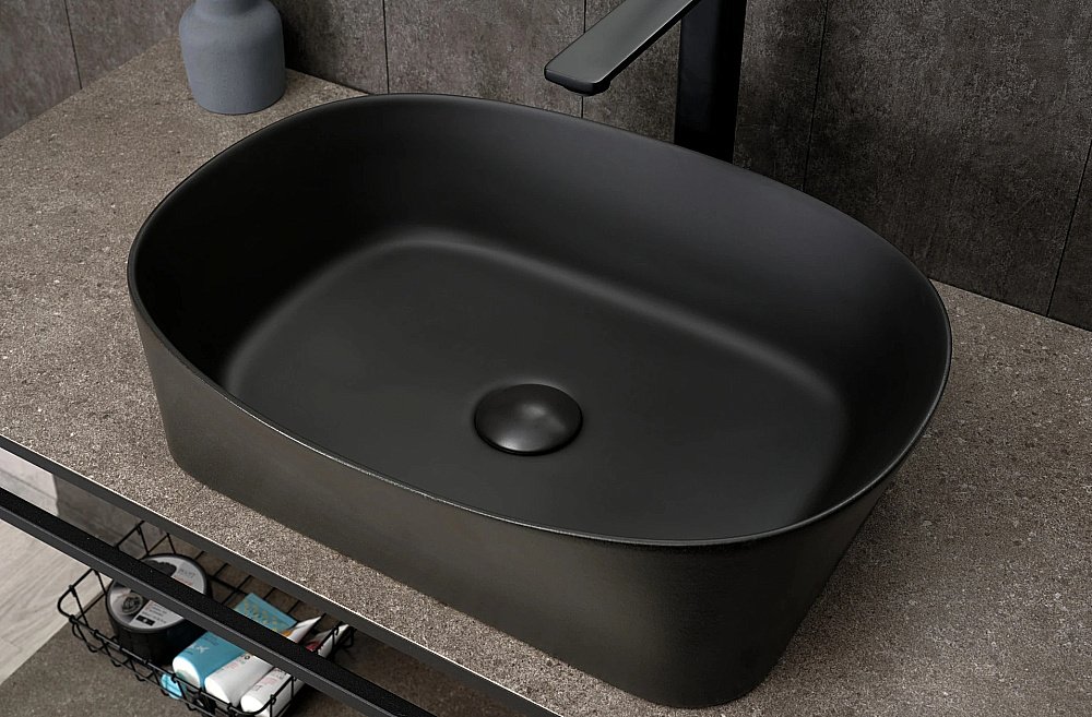 Раковина накладная Gid Creativo 53 N9028bg 53380 черный графит, матовая купить в интернет-магазине Sanbest