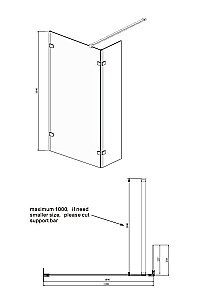 Душевое ограждение Ambassador Waik-in 110x200 15031107 купить в интернет-магазине Sanbest