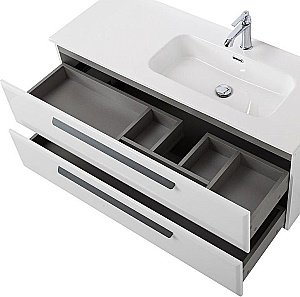 Тумба с раковиной Cezares ECO-CER-N 120 ECO-CER-N-1200-2C-SO-BL белая глянцевая левая/правая для ванной в интернет-магазине Sanbest