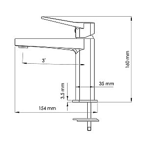 Смеситель для раковины WasserKRAFT Bever 2403 черный матовый купить в интернет-магазине сантехники Sanbest