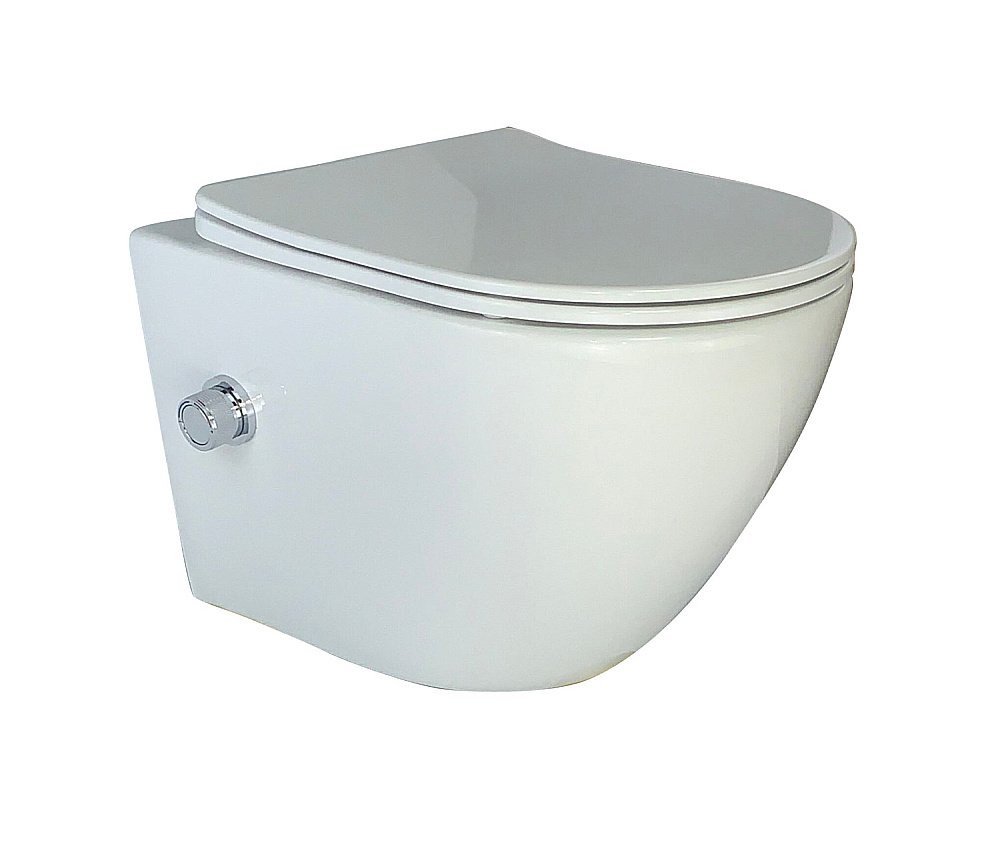 Унитаз подвесной ESBANO TERUEL-WBN ESWBTERUWN безободковый, с крышкой микролифт купить в интернет-магазине Sanbest