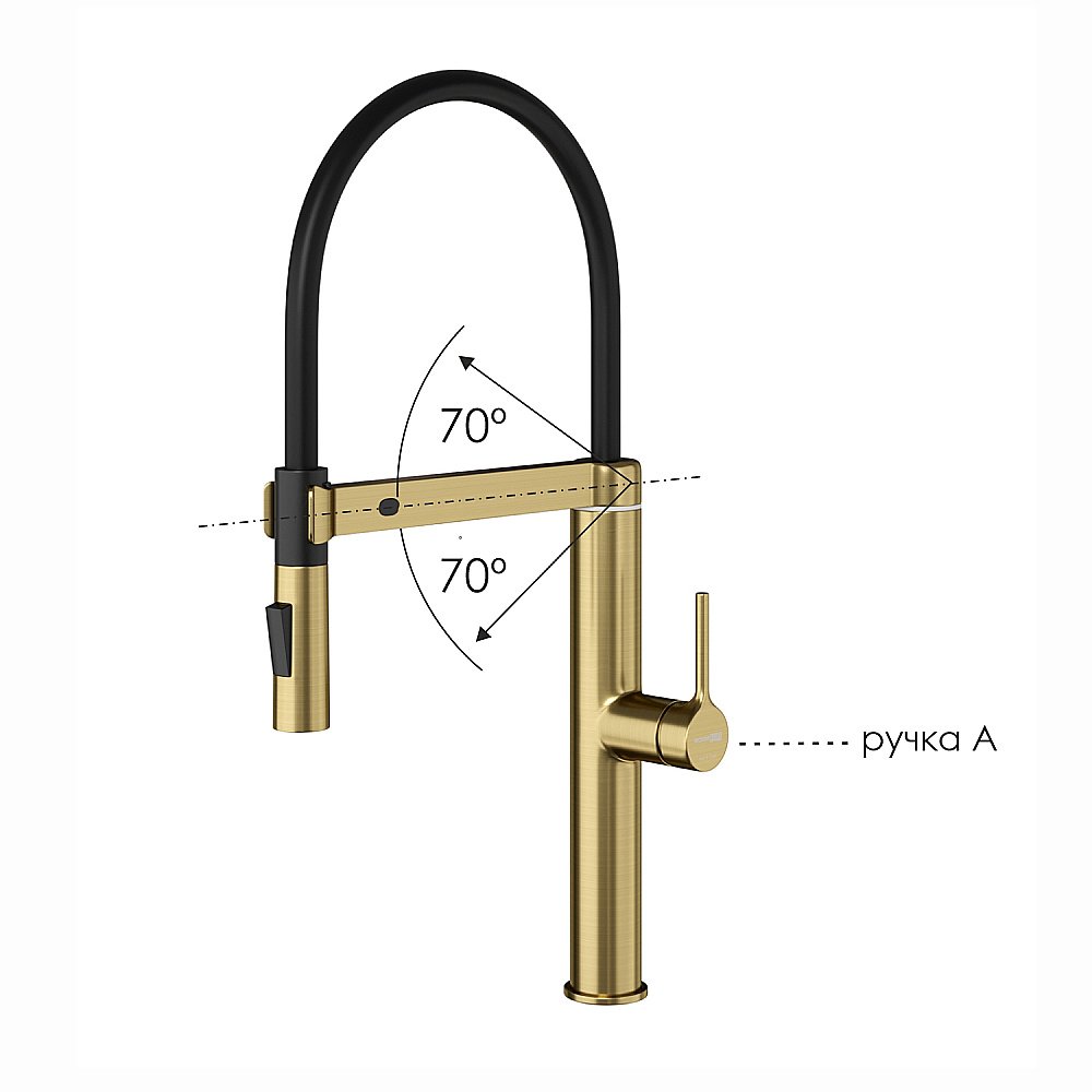 Смеситель для кухни WasserKraft A8887 сенсорный, золото матовое купить в интернет-магазине сантехники Sanbest