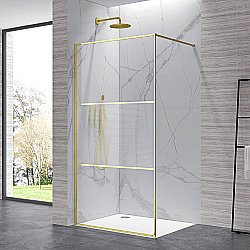 Душевое ограждение RGW Walk In WA-09-Gb 90 06100909-226 стекло рифленое/профиль золото купить в интернет-магазине Sanbest