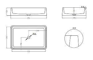Раковина накладная Salini GLORIA 07 1102207MF 59,5 из искусственного камня S-Stone, матовая, цвет по RAL полностью купить в интернет-магазине Sanbest