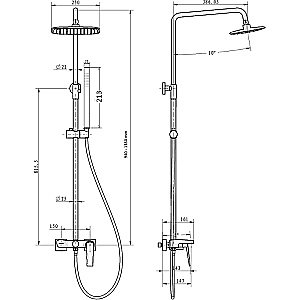 Душевая система Boheme Venturo 378-SGM сталь глянец купить в интернет-магазине сантехники Sanbest