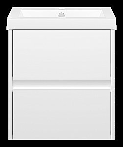 Тумба с раковиной Misty Алиса - 50 Э-Али01050-011П2Я белая для ванной в интернет-магазине Sanbest