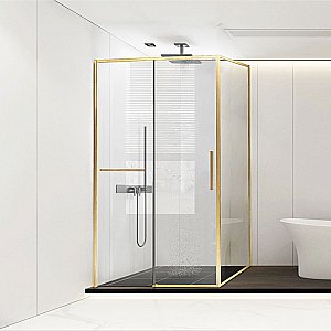 Душевой уголок Vincea Slim Soft VSR-1SS8012CLG 120x80 стекло прозрачное/профиль золото брашированное купить в интернет-магазине Sanbest