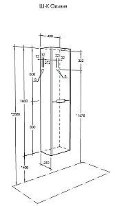 Пенал Акватон Оливия 40 бежевый/дуб веллингтон для ванной в интернет-магазине сантехники Sanbest
