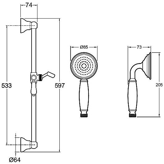 Душевой гарнитур Jacob Delafon LOUISE E24364-CP хром купить в интернет-магазине сантехники Sanbest