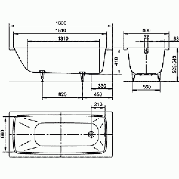 Ванна стальная Kaldewei Cayono 751 180х80275100010001 белый купить в интернет-магазине Sanbest
