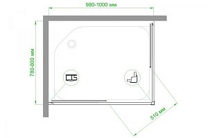 Душевой уголок Royal Bath RB8100HPD-C-CH 100х80 матовый купить в интернет-магазине Sanbest