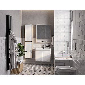 Тумба с раковиной Акватон Сканди Doors 70 белая/дуб верона для ванной в интернет-магазине Sanbest