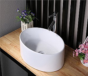 Раковина накладная Ceramalux N 49,5 9012 белая купить в интернет-магазине Sanbest