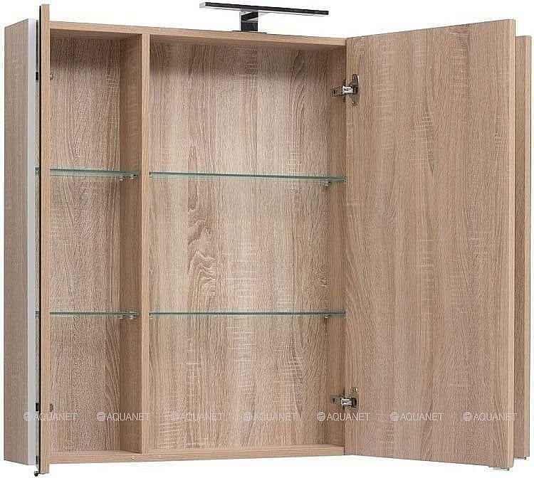 Зеркальный шкаф Aquanet Августа 100 дуб сонома купить в интернет-магазине сантехники Sanbest