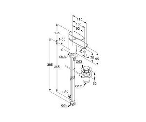 Смеситель для раковины Kludi Pure&Solid 342760575 купить в интернет-магазине сантехники Sanbest