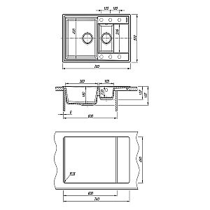 Кухонная мойка Lemark Ramza 760 9910041 серый шелк купить в интернет-магазине сантехники Sanbest