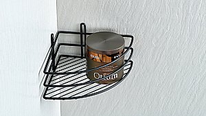 Полка-решетка угловая Fixsen FX-710B-1 черная купить в интернет-магазине сантехники Sanbest