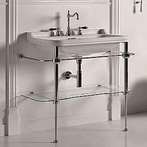 Консоль с раковиной Kerasan Waldorf 9203K 120 хром с 3 отверстиями для ванной в интернет-магазине сантехники Sanbest