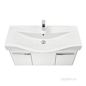 Тумба с раковиной Акватон Беверли 100 белая глянцевая для ванной в интернет-магазине Sanbest