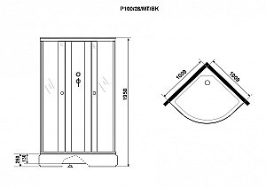 Душевая кабина Niagara Promo, P100/26/MT/BK, матовое стекло, 100x100 см купить в интернет-магазине Sanbest