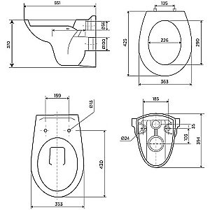 Унитаз с инсталляцией Pestan Fluenta Basic SET40006460DB с крышкой микролифт купить в интернет-магазине Sanbest